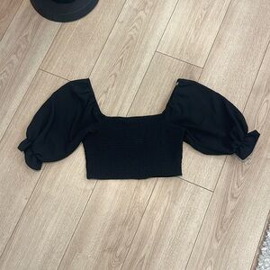 BCBG Black Fitted Crop Top